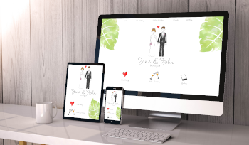 Nachhaltige Hochzeitseinladungen auf verschiedenen Endgeräten