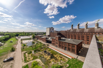 Malzfabrik nachhaltige Flächen in Berlin von oben